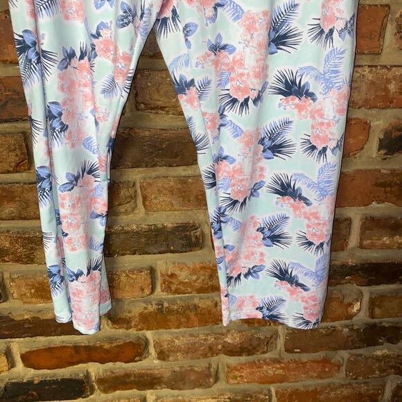 Jessica Simpson Tropical Floral Capri Cropped Pajama Sleepwear Pants Size Medium - Picture 3 of 6